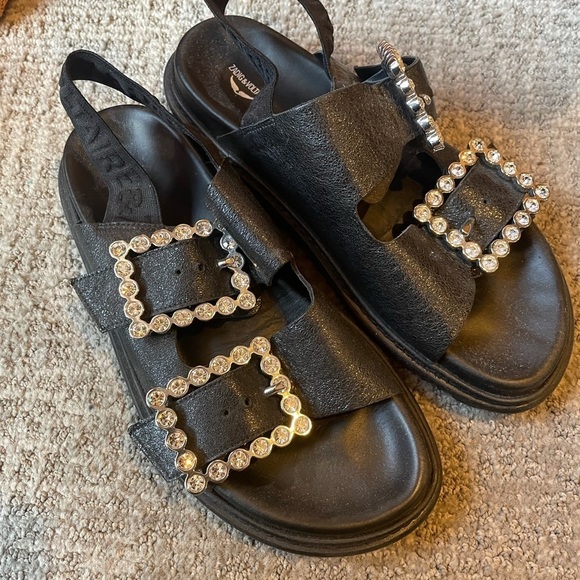 Zadig & Voltaire Alpha Grunge Jewel Buckle Sandals - Picture 10 of 11